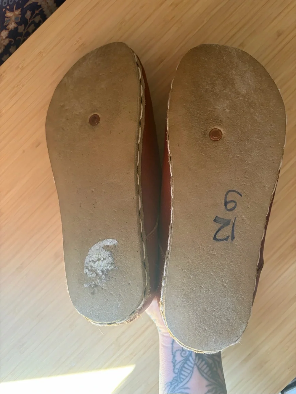 Earth Harmony Barefoot Shoes Leather Copper Size 8 (39) Handcrafted Grounding